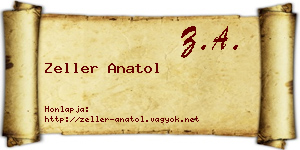 Zeller Anatol névjegykártya